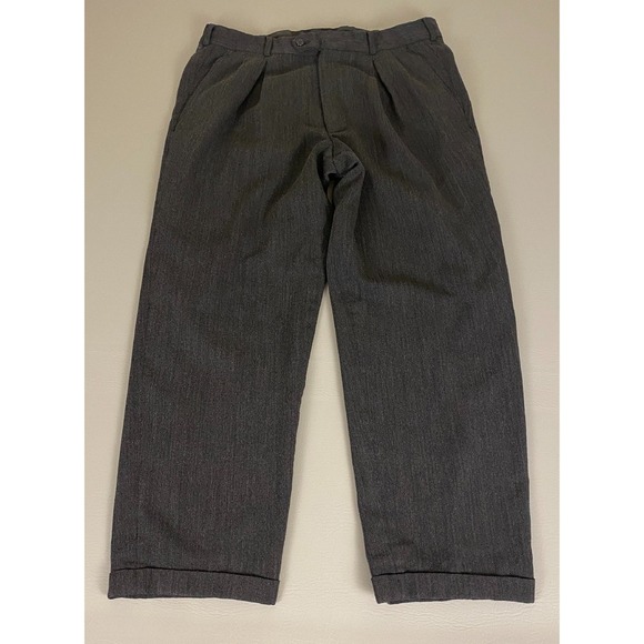 BOSS Hugo Boss Wool Dress Pants Men's‎ size 36x28 Pleated Gray Trousers Career * - Picture 1 of 16